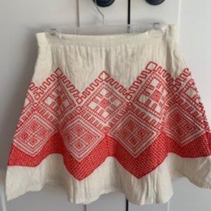 THML BOHO style A-line embroidered skirt SMALL NWT